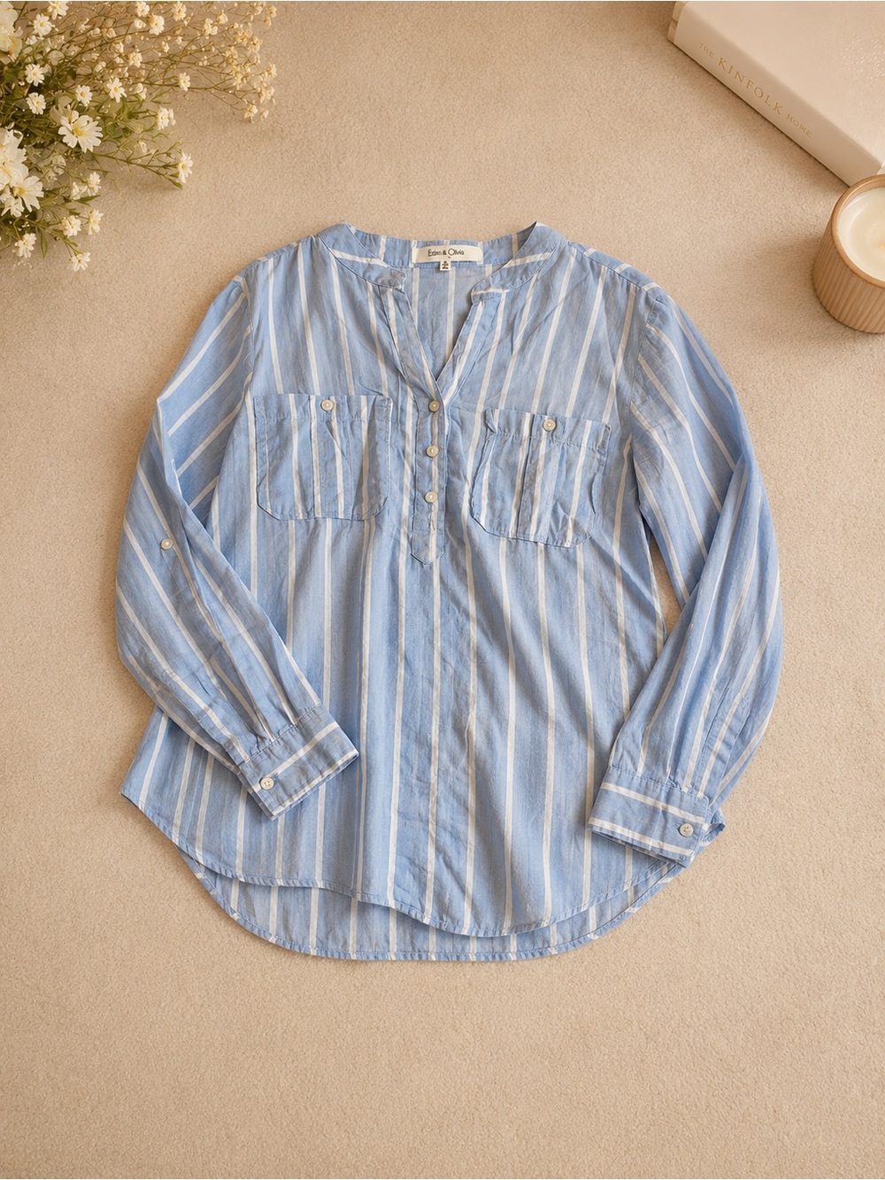 Unlisted Blue and White Striped Button-Down Shirt